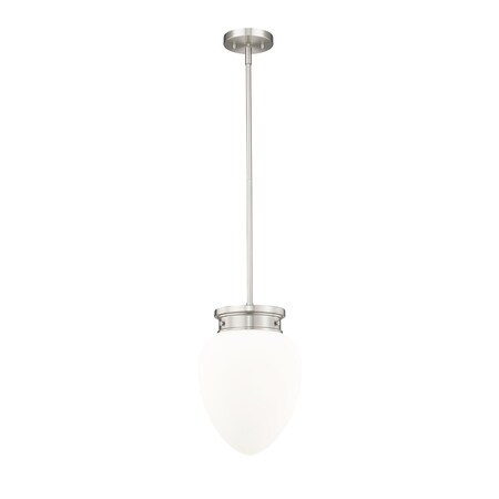 Z-Lite Gideon Pendant, 1-Light, 10 In.W x 14.5 In.H, Brushed Nickel/Etched Opal 1945P9-BN